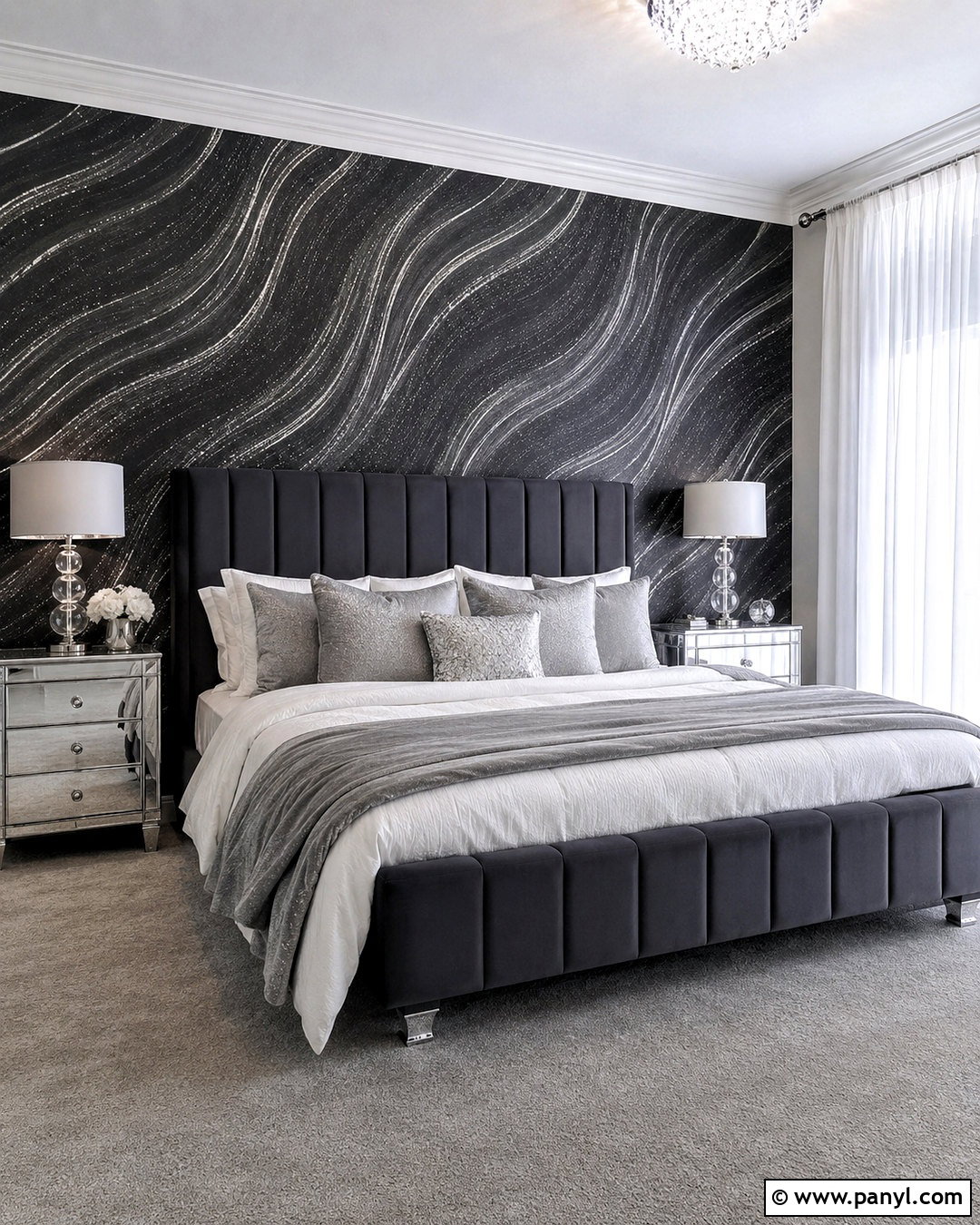 Black Silver Sparkly Wallpaper Bedroom - 20 black sparkly wallpaper ideas