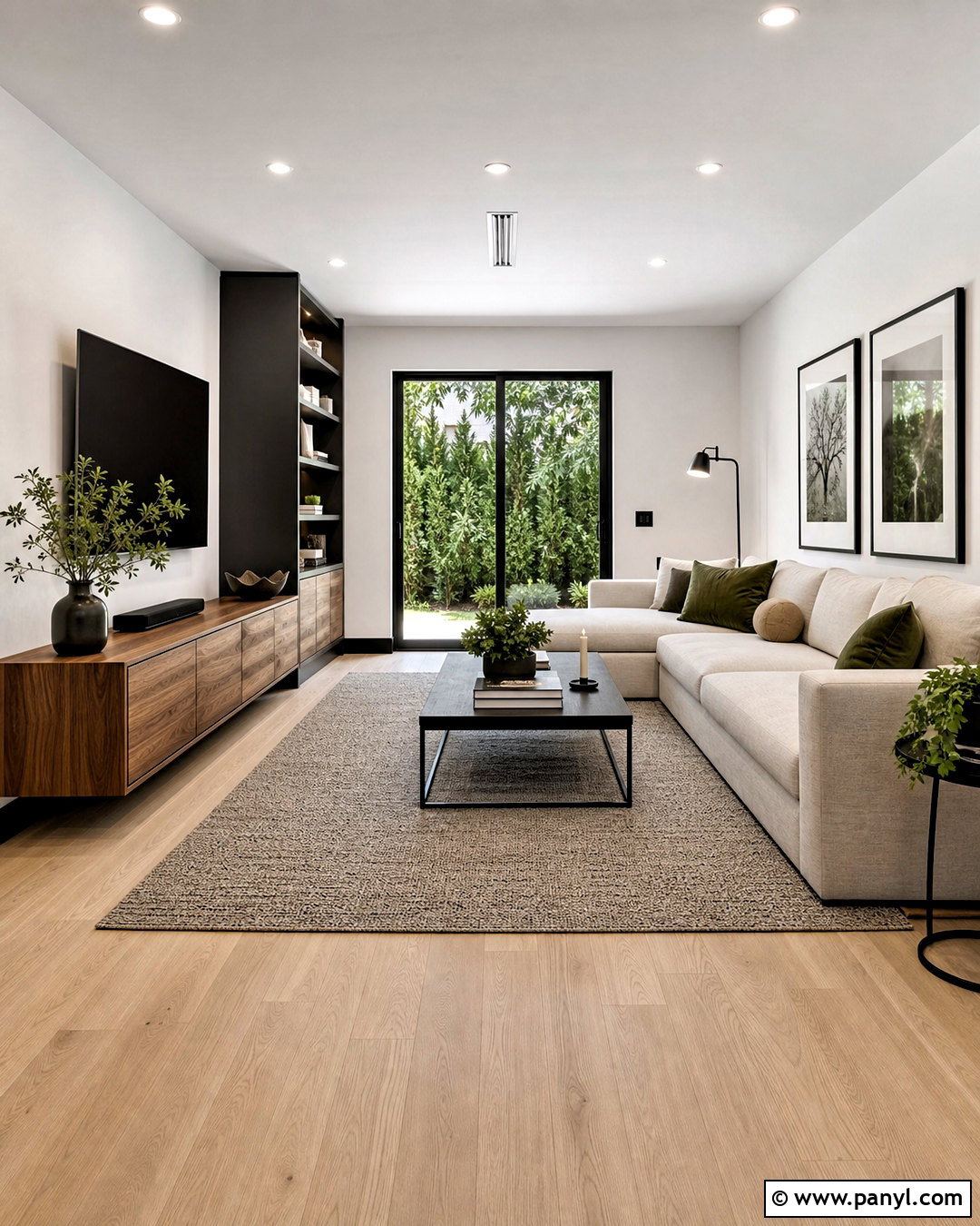Black Skirting Boards In A Modern Living Room - 20 black skirting boards white walls
