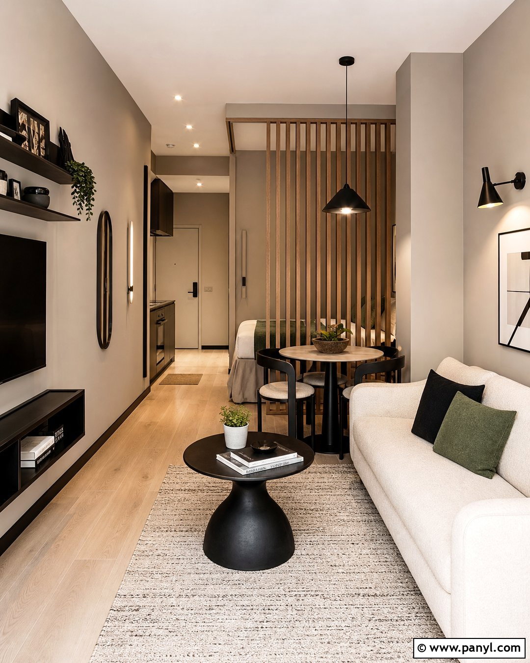 Black Skirting Boards In A Studio Apartment - 35 Dark Skirting Boards Light Walls