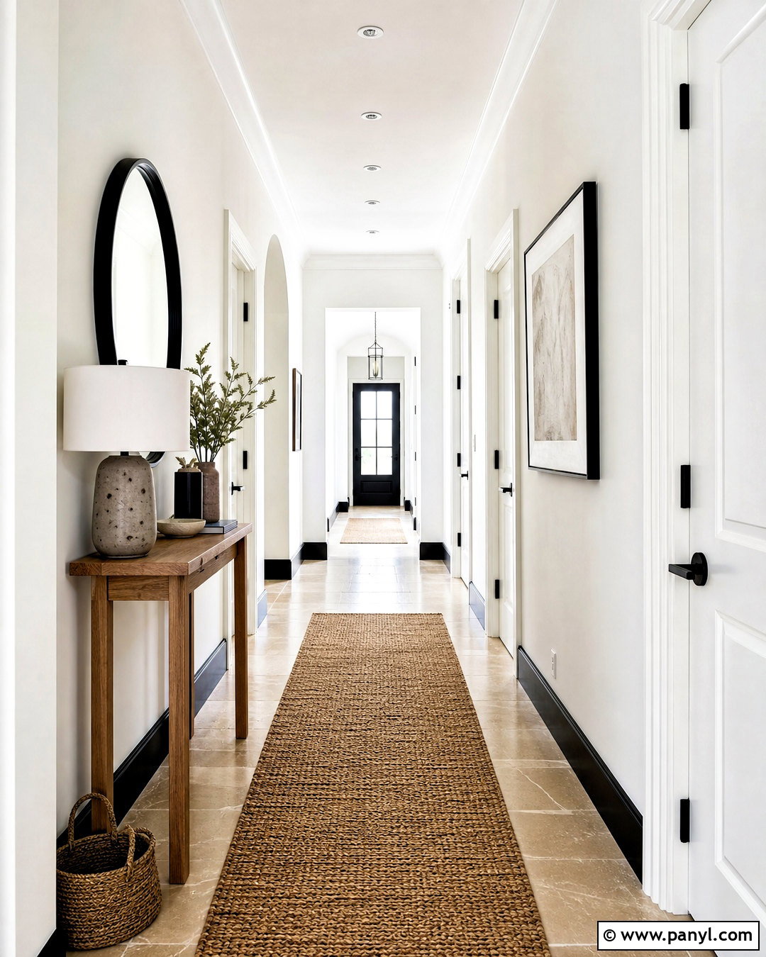 Black Skirting Boards In A White Hallway - 20 black skirting boards white walls