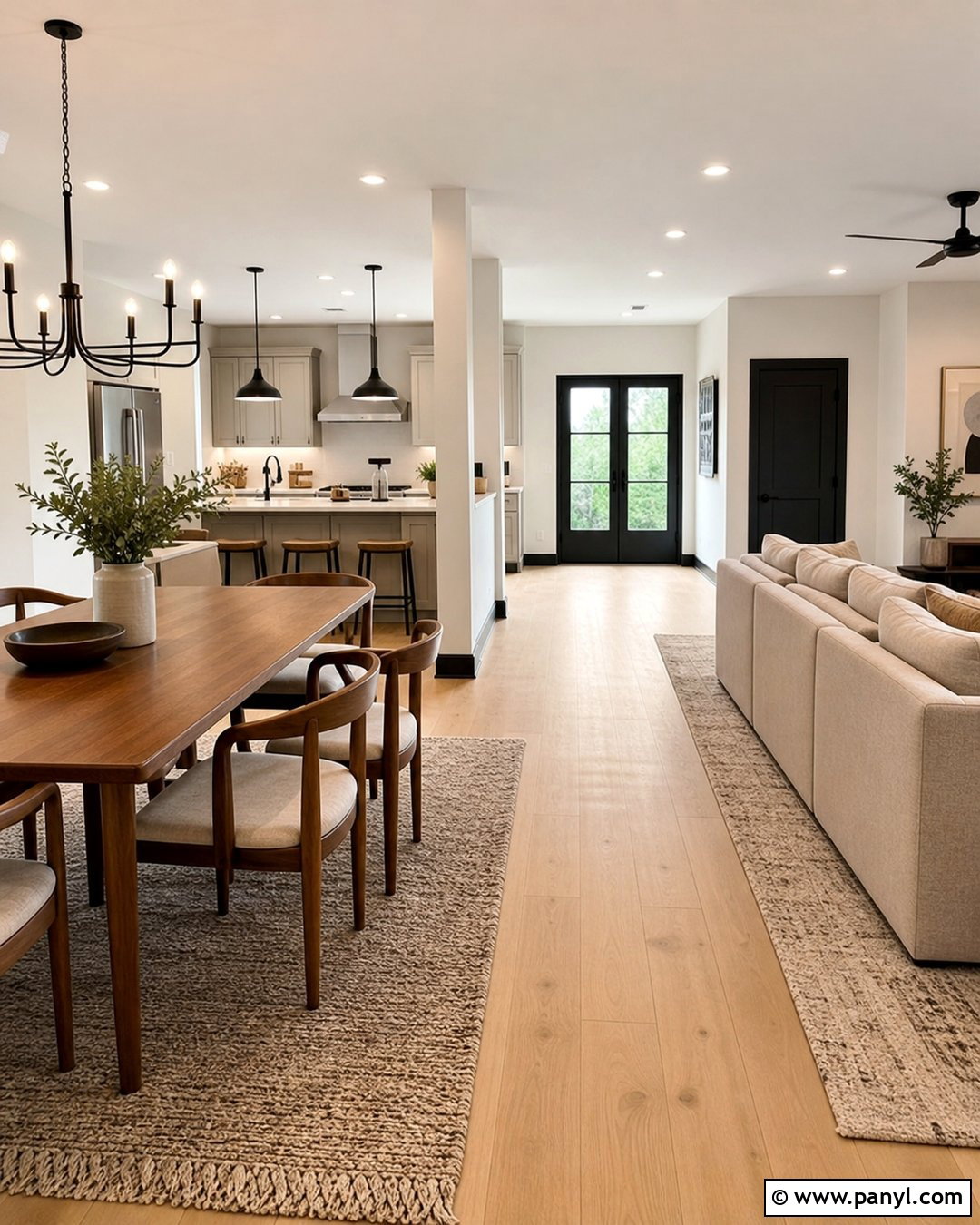 Black Skirting Boards In An Open Plan Room - 35 Dark Skirting Boards Light Walls