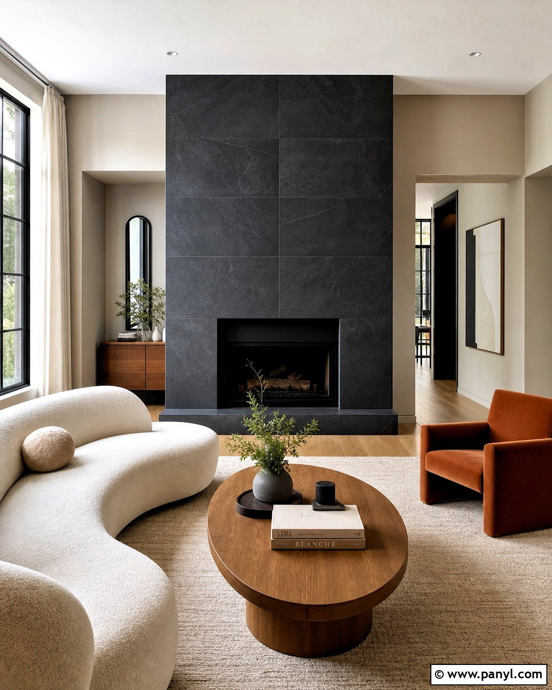 Black Slate Fireplace - 20 black stone fireplace ideas
