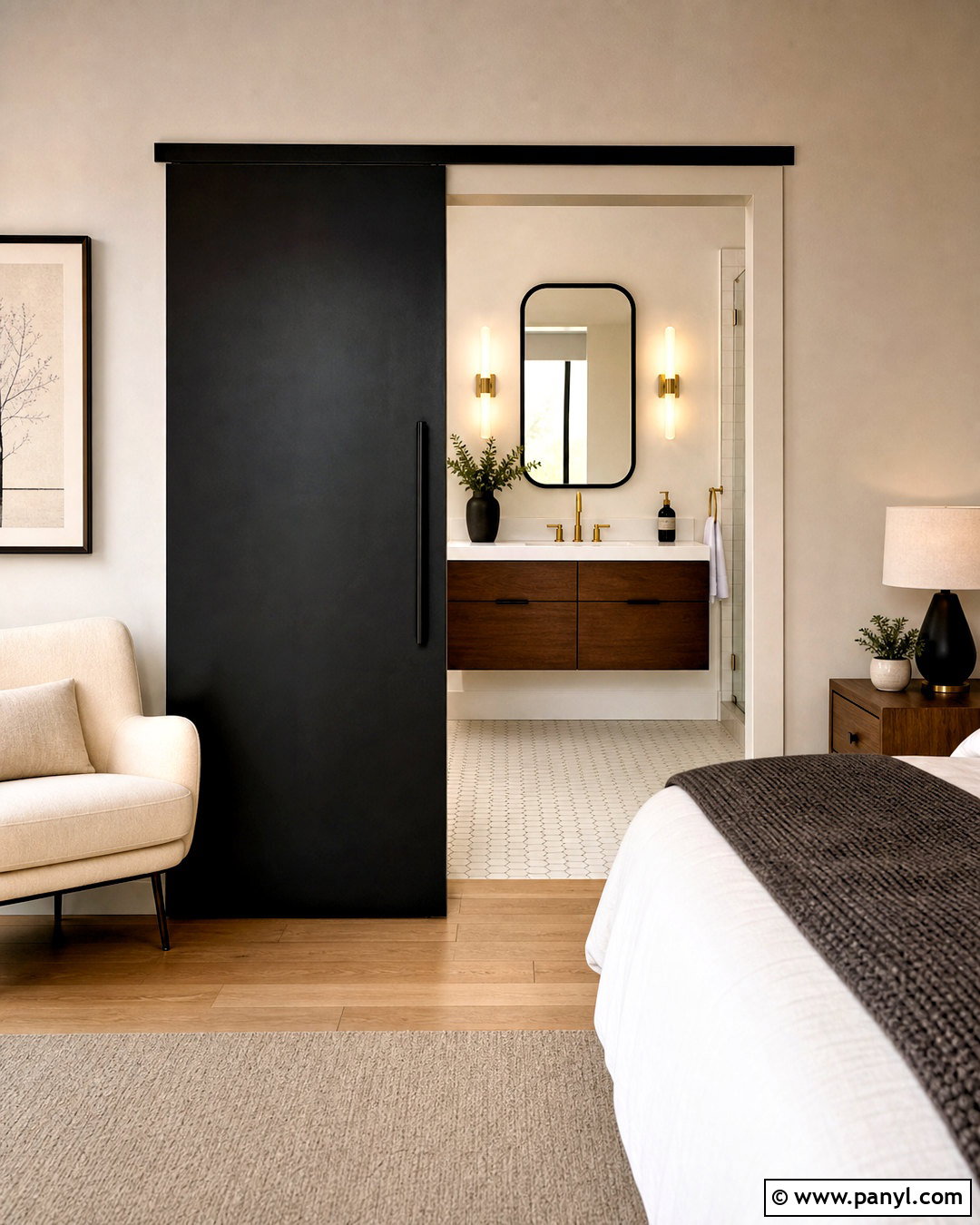 Black Sliding Door Bathroom - 20 black door interior design ideas