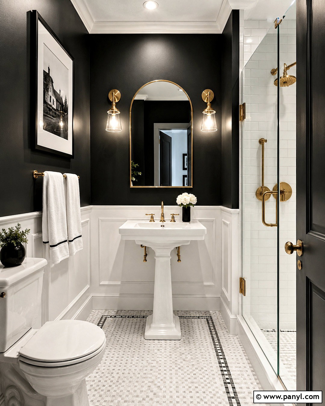Black Small Bathroom Walls - 35 small bathroom wall colors
