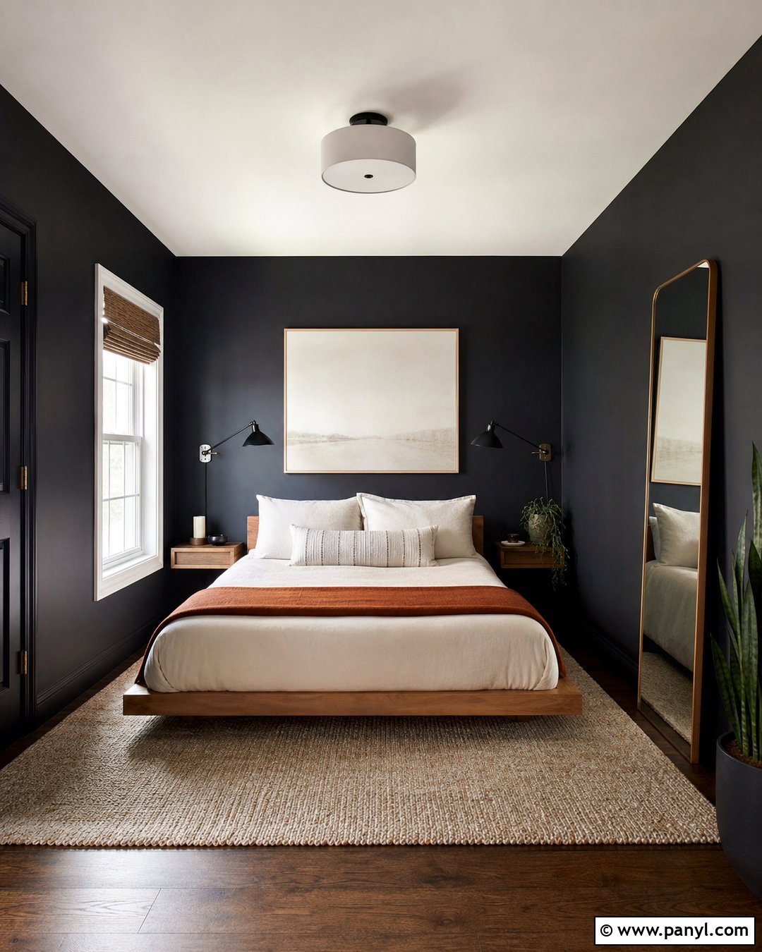 Black Small Bedroom - 35 black painted room ideas
