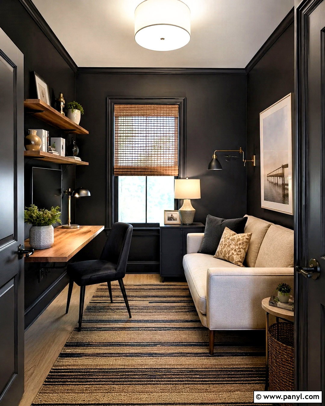 Black Small Room Walls - 40 Black Painted Walls