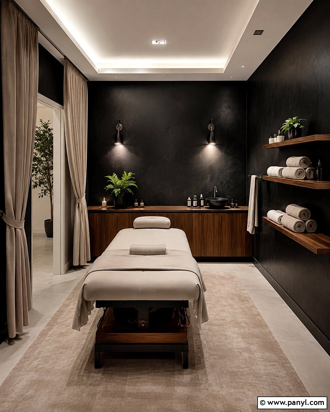 Black Spa Massage Room - 20 Black Wall Spa Room Ideas