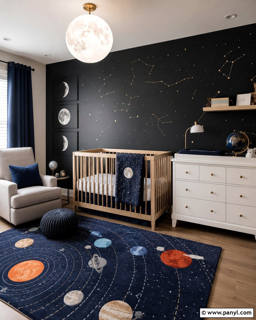 Black Space Nursery - 20 Black Accent Wall Nursery Boy Ideas