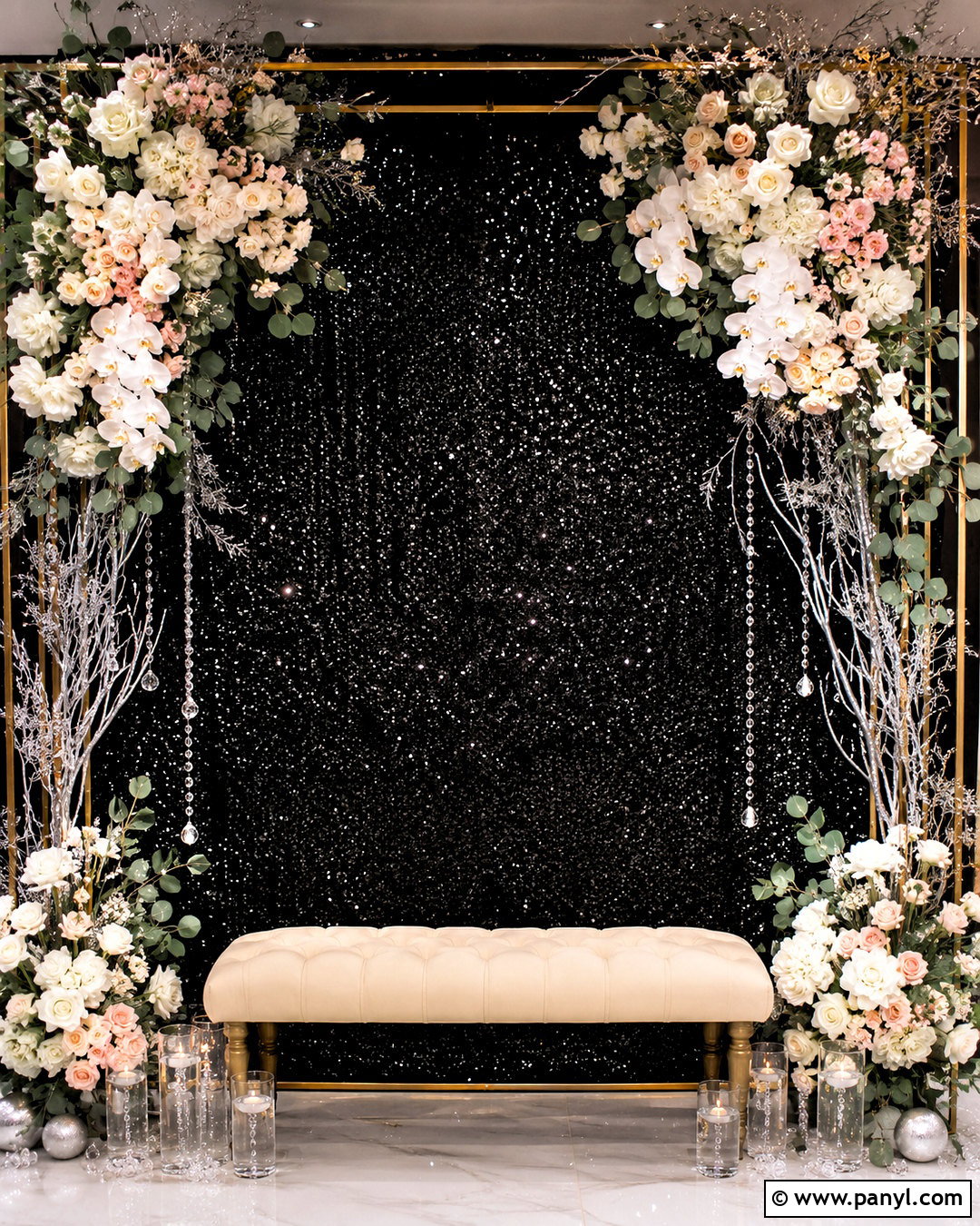 Black Sparkly Background With Floral Corners - 20 black sparkly background ideas