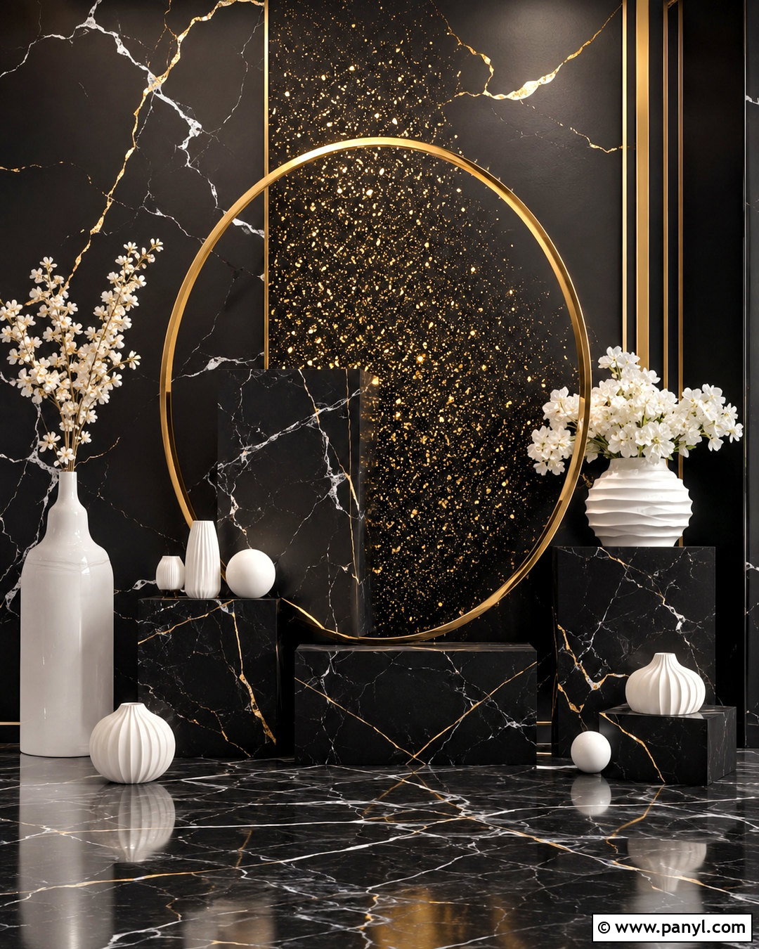 Black Sparkly Background With Marble Accents - 20 black sparkly background ideas