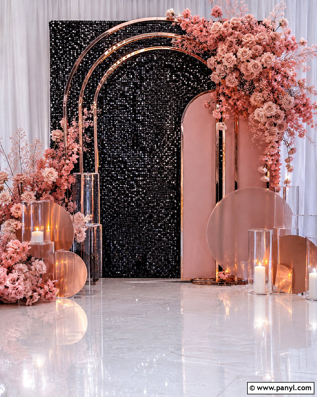 Black Sparkly Background With Rose Gold Accents - 20 black sparkly background ideas