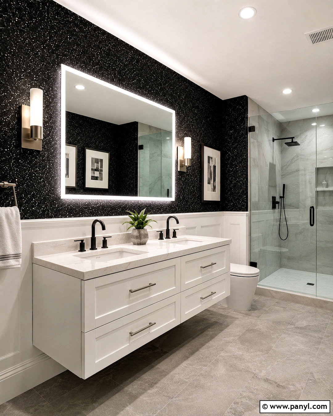 Black Sparkly Wallpaper Bathroom - 20 black sparkly wallpaper ideas
