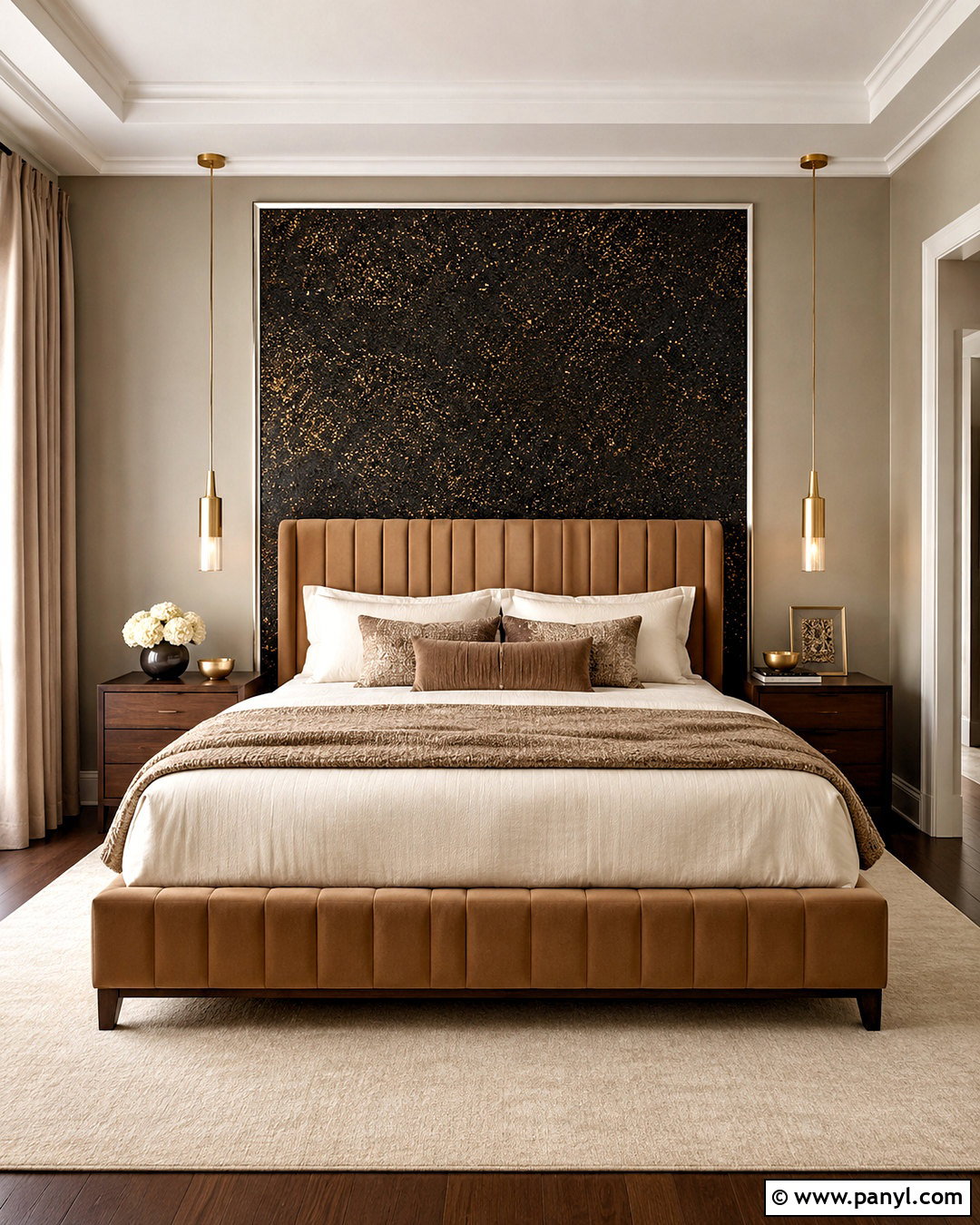 Black Sparkly Wallpaper Behind Bed - 20 black sparkly wallpaper ideas