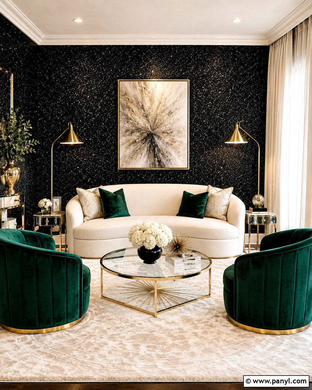 Black Sparkly Wallpaper Glam Living Room - 20 black sparkly wallpaper ideas