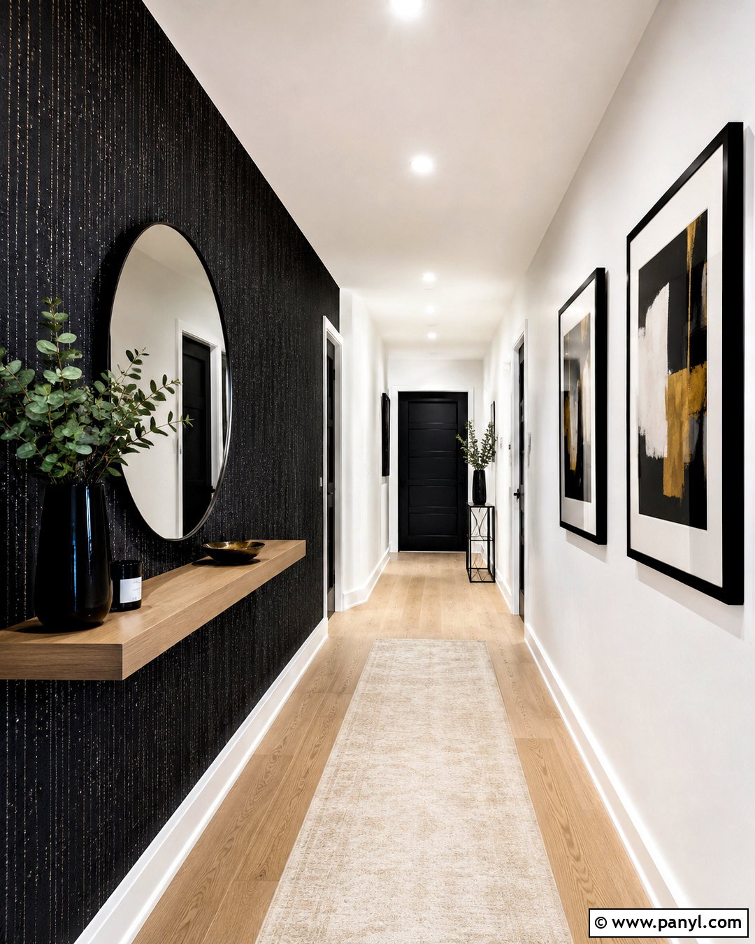 Black Sparkly Wallpaper Modern Hallway - 20 black sparkly wallpaper ideas