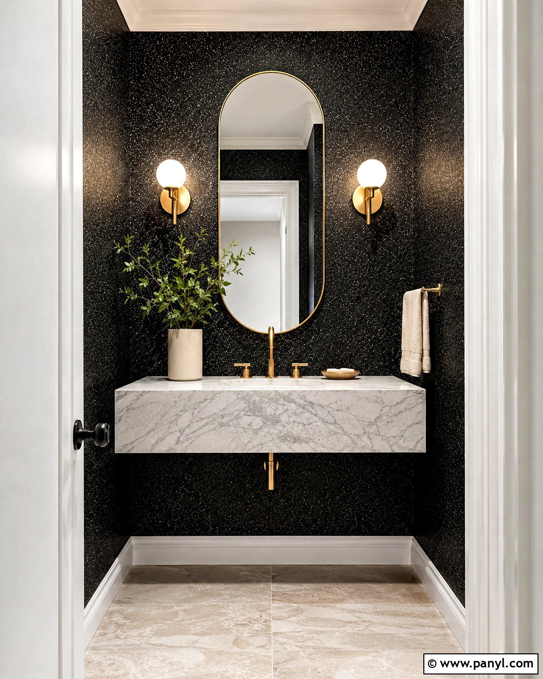 Black Sparkly Wallpaper Powder Room - 20 black sparkly wallpaper ideas