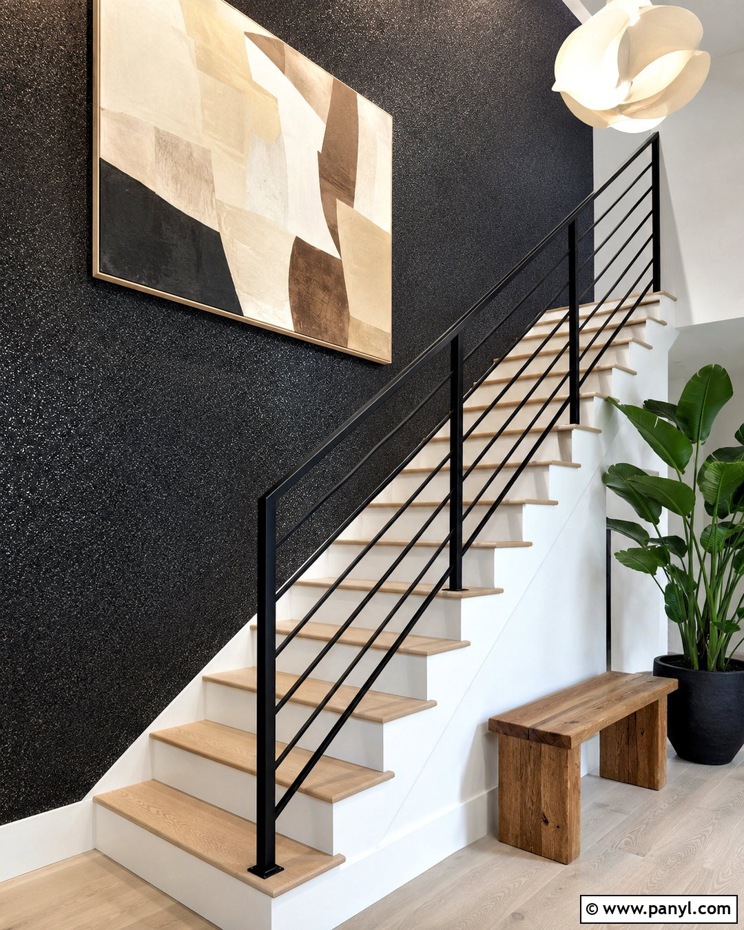 Black Sparkly Wallpaper Staircase Wall - 20 black sparkly wallpaper ideas