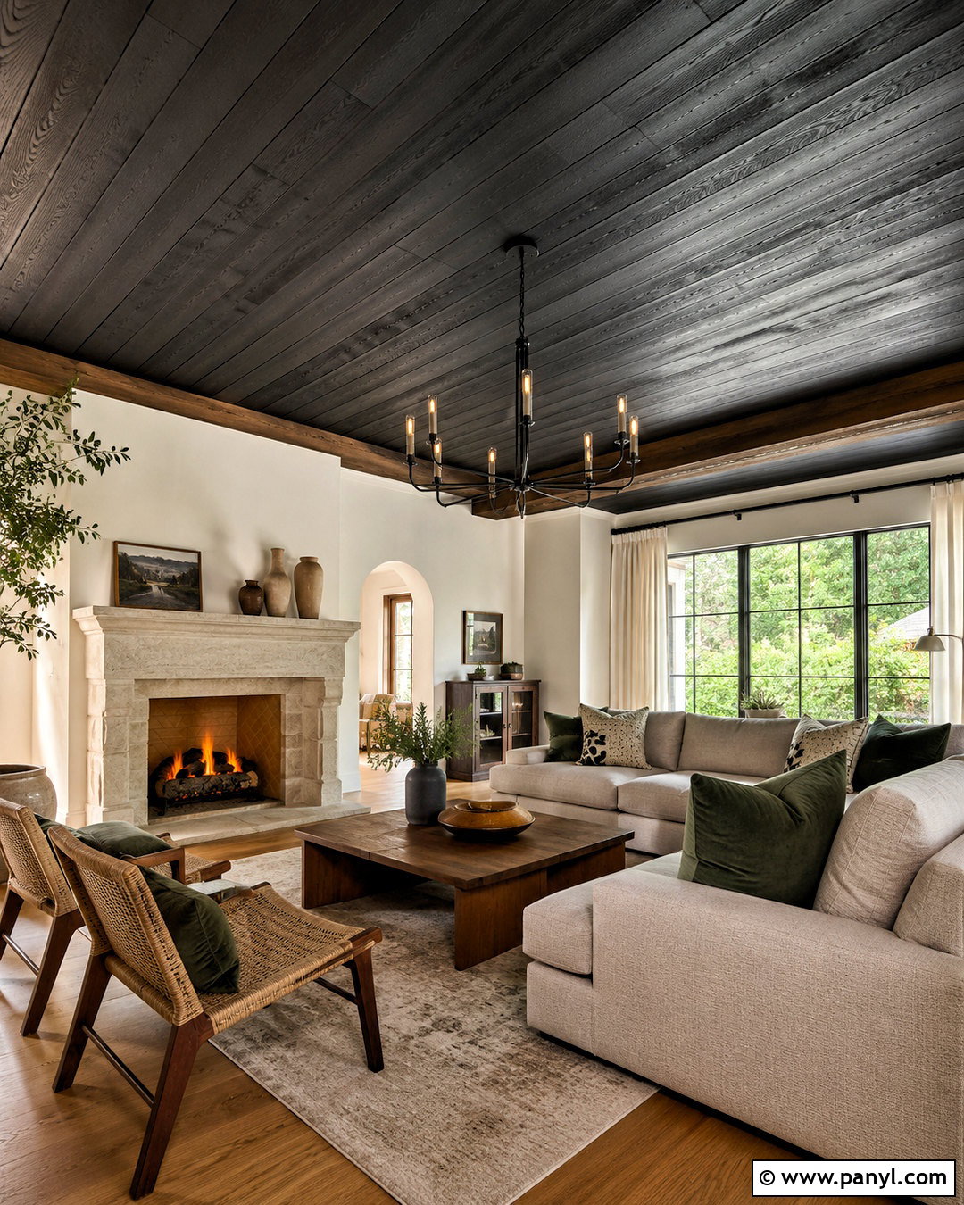 Black Stained Shiplap Ceiling - 20 black shiplap ceiling ideas