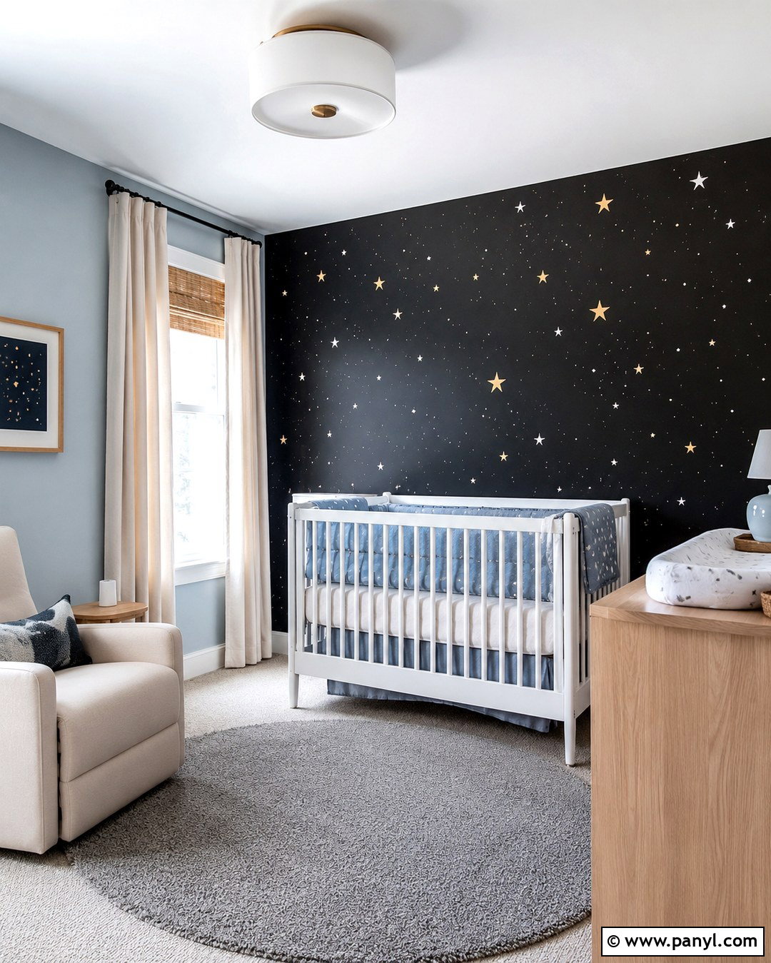 Black Star Nursery Wall - 20 Black Nursery Wall Ideas