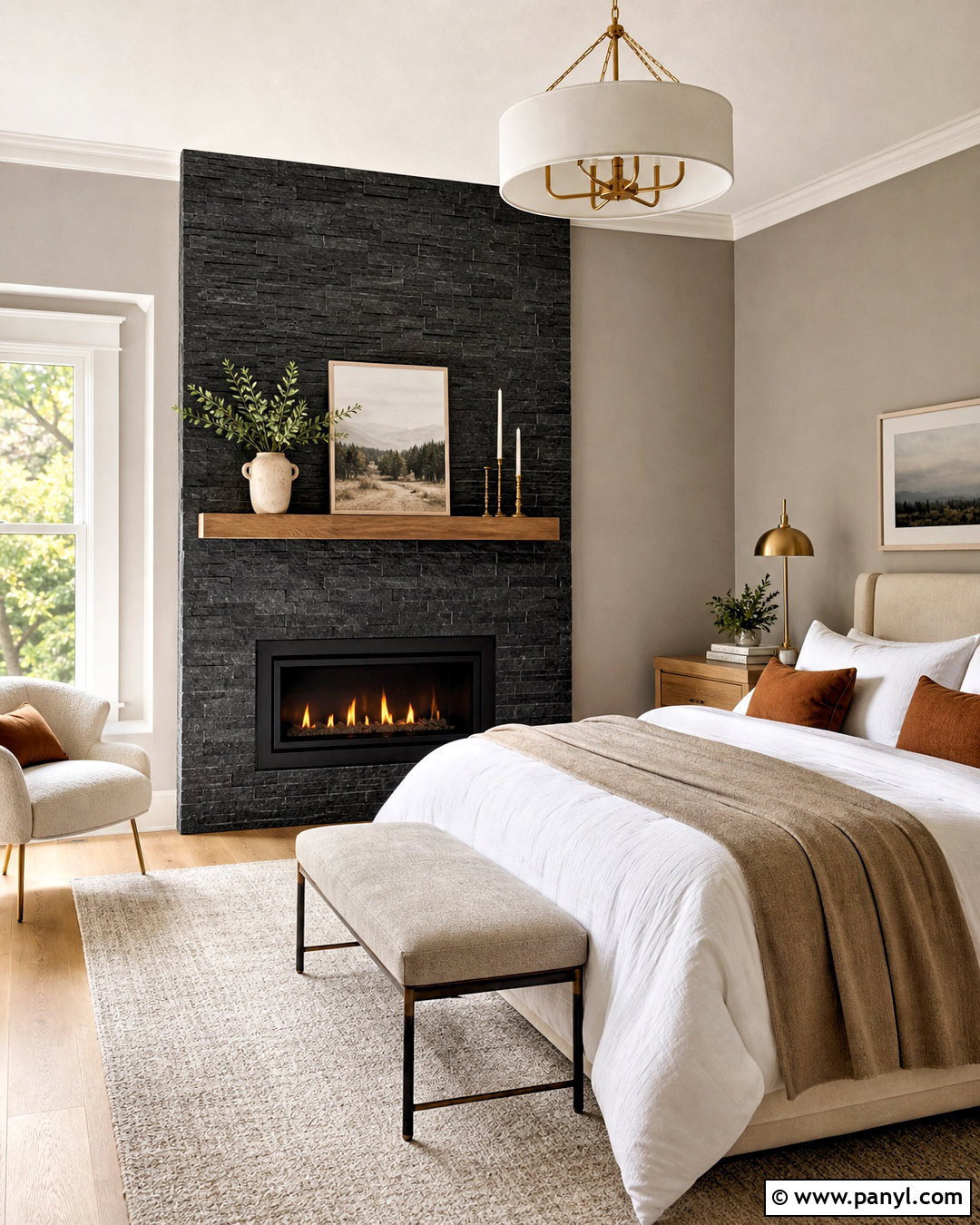 Black Stone Fireplace In Bedroom - 20 black stone fireplace ideas