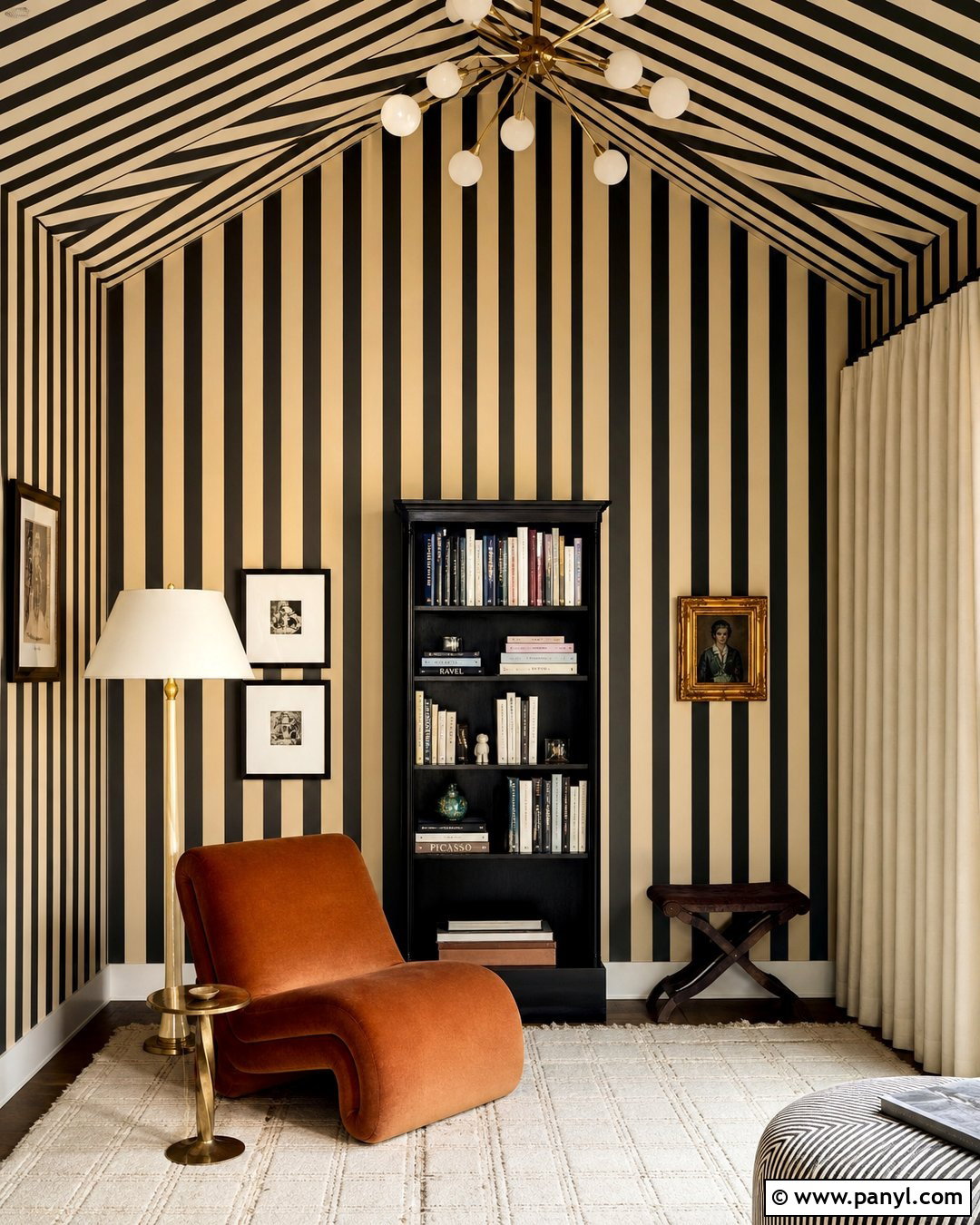Black Striped Wall And Ceiling - 25 Black Striped Wall Ideas