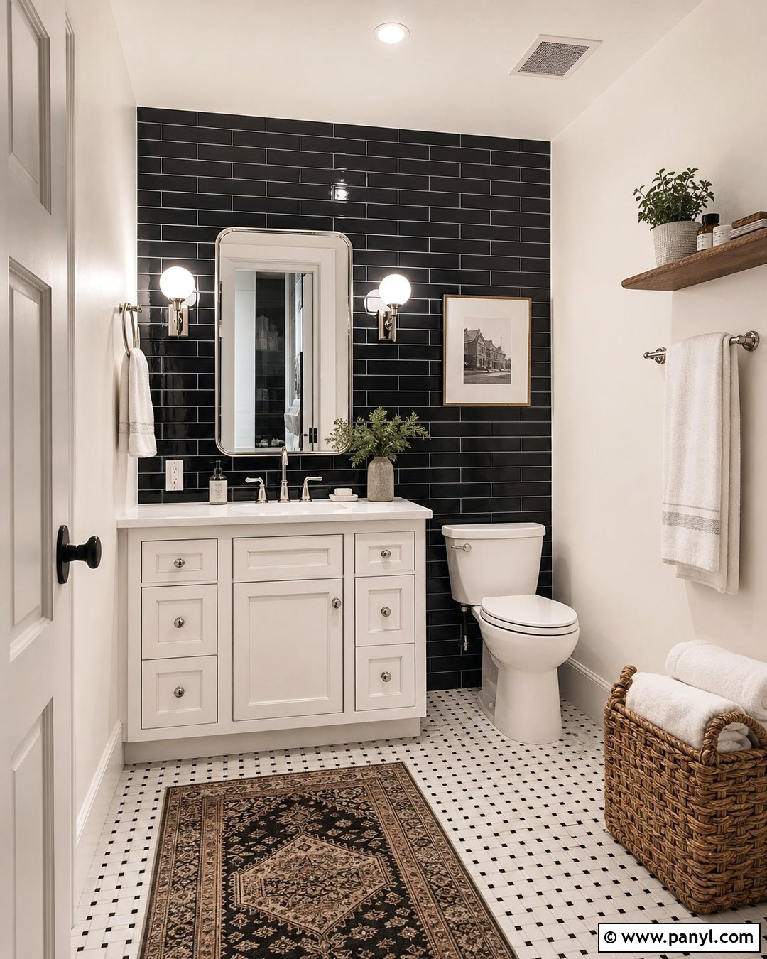 35 Black Accent Wall Bathroom Ideas for a Luxe Makeover
