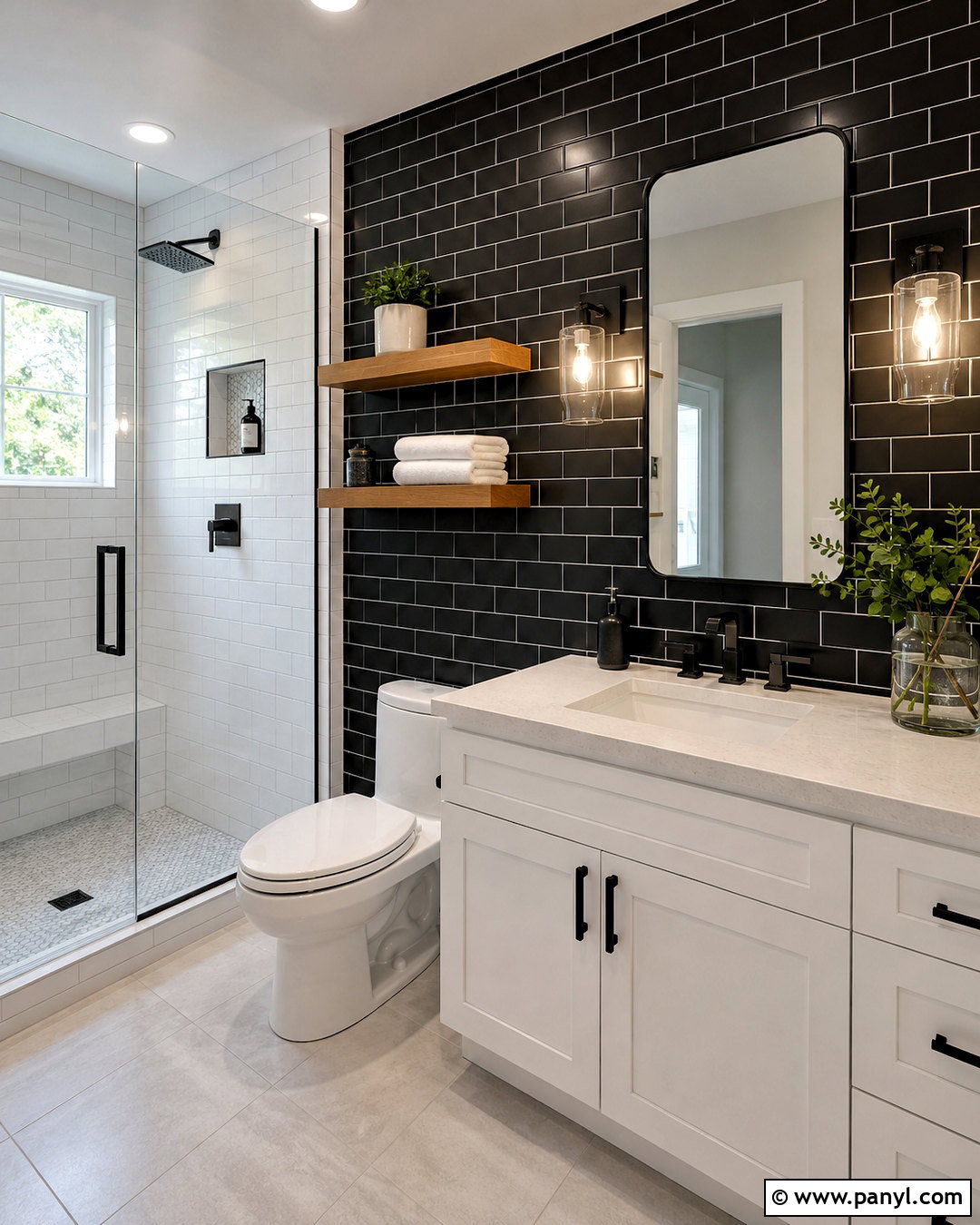 Black Subway Tile Bathroom - 20 black wall bathroom small spaces