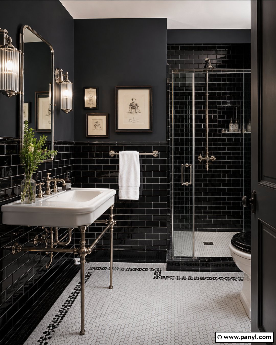 20 Vintage Bathroom With Dark Walls: Moody Yet Timeless Ideas