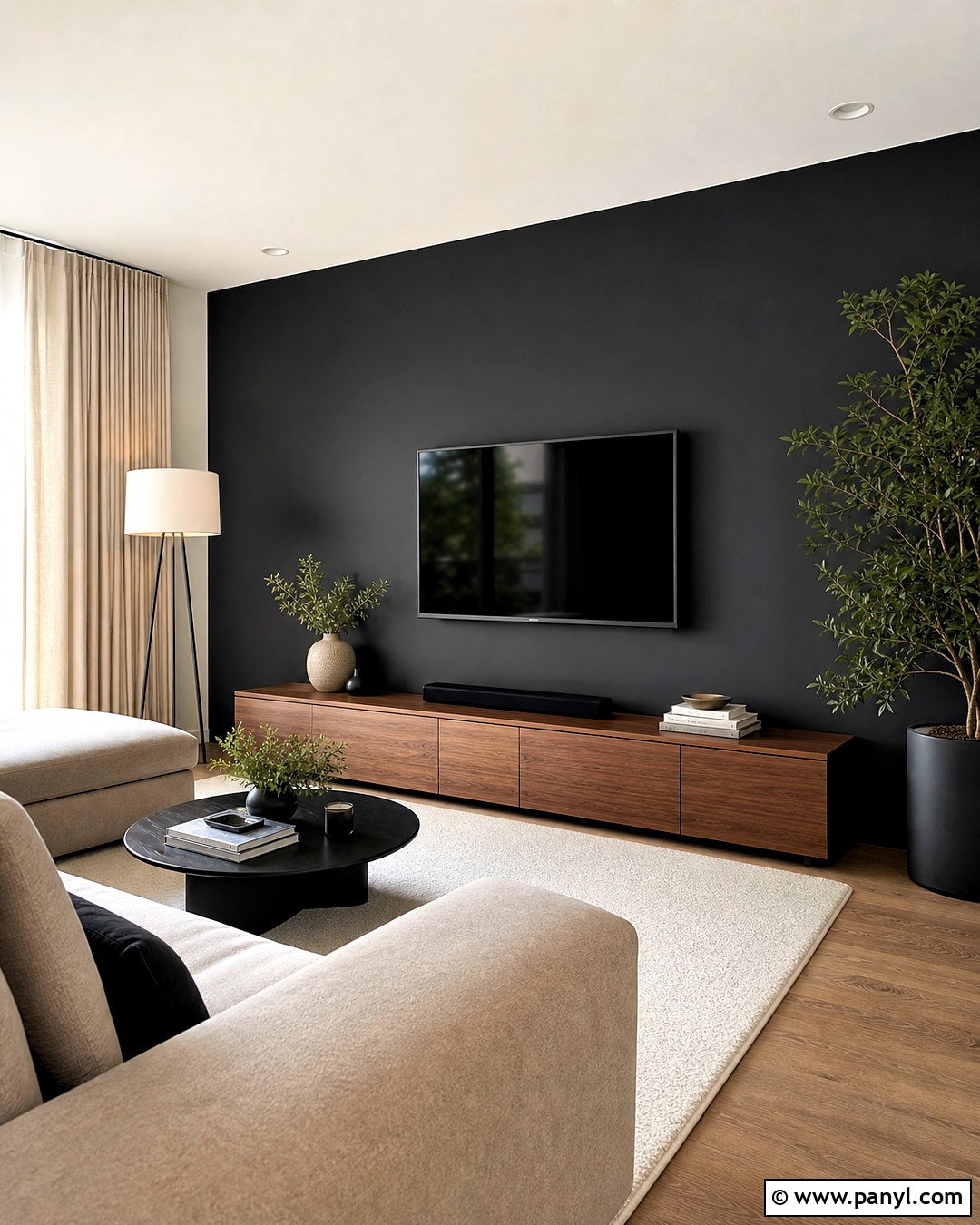 Black TV Back Wall - 20 tv back wall ideas