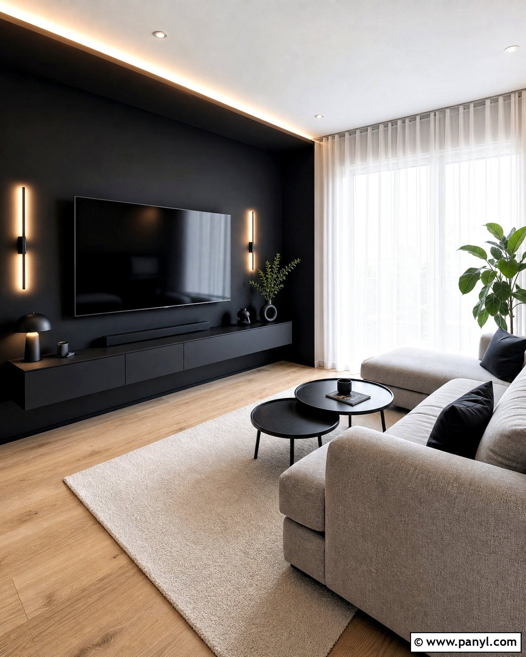 Black TV Wall For Small Living Room - 20 tv wall design black ideas