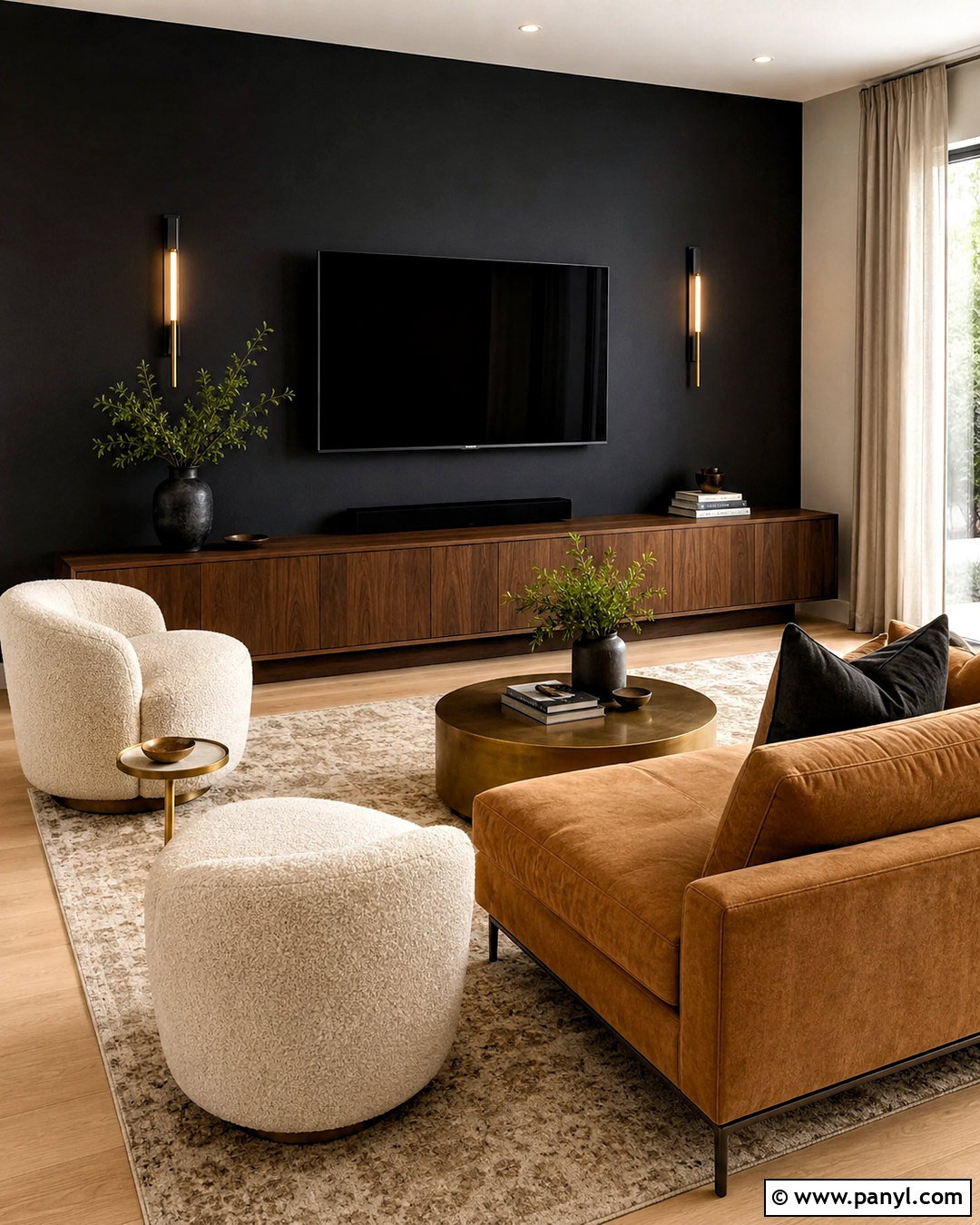 Black Television Accent Wall - 20 living room television wall ideas