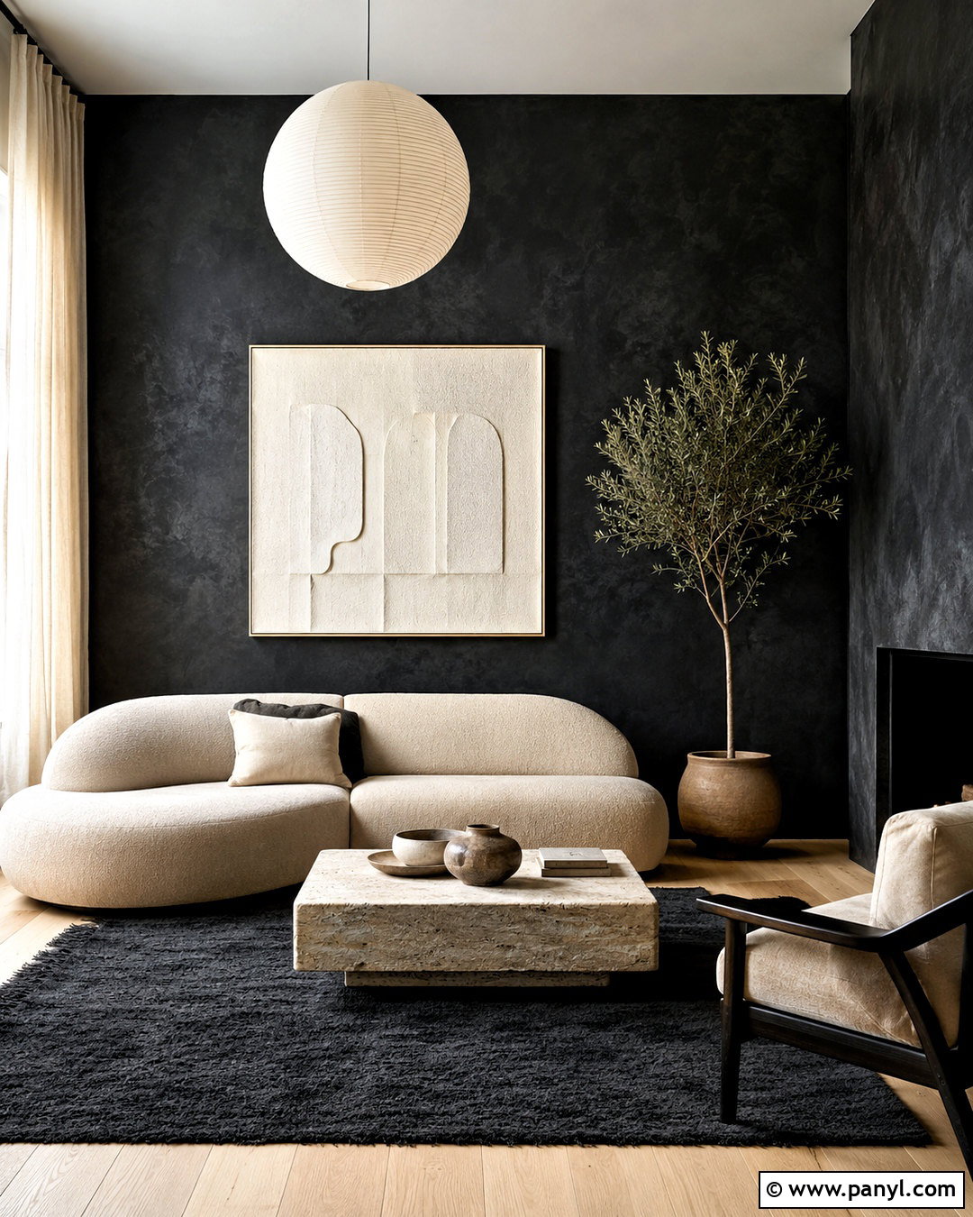 Black Textured Wall - 40 Black Painted Walls