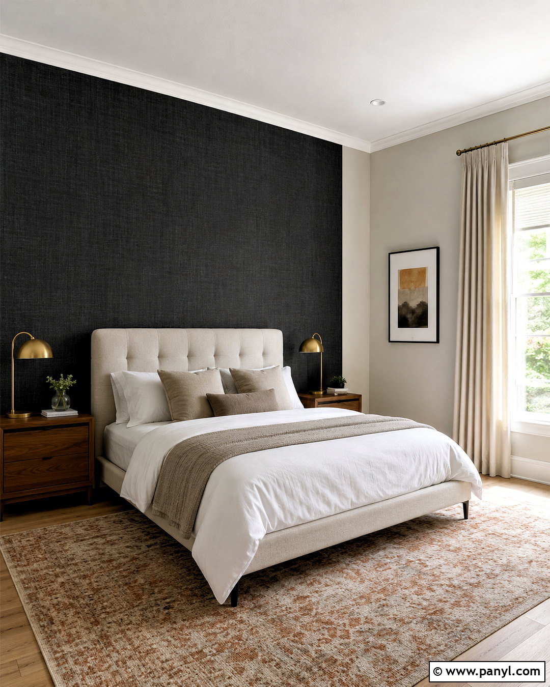 Black Textured Wallpaper Bedroom Wall - 20 black textured wall ideas
