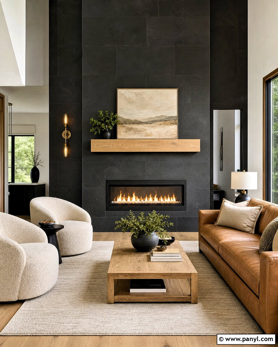 Black Tile Fireplace Wall - 20 fireplace accent wall ideas