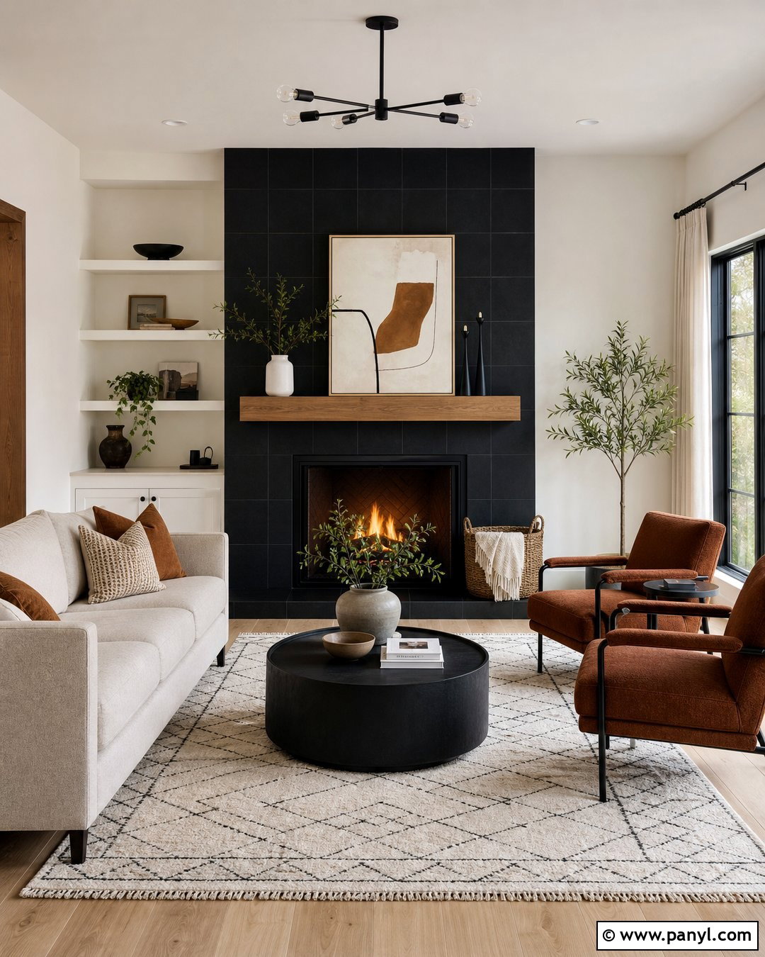 35 Black Fireplace White Walls Ideas for Striking Contrast