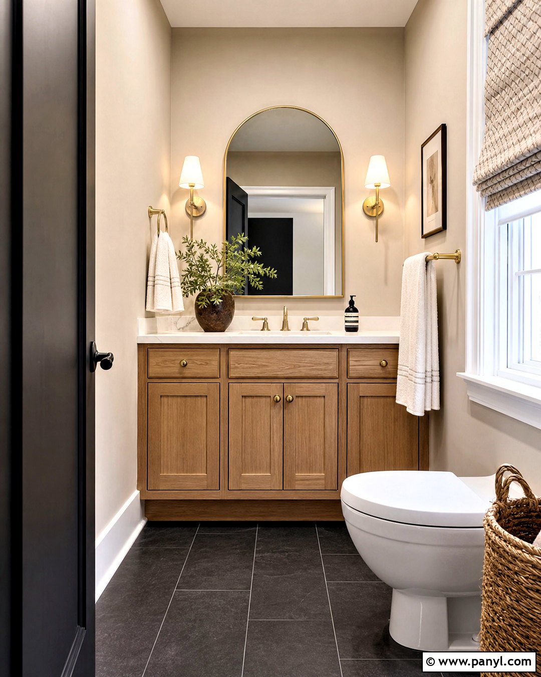 Black Tile Floor And Soft Beige Walls - 20 floor and wall color combinations
