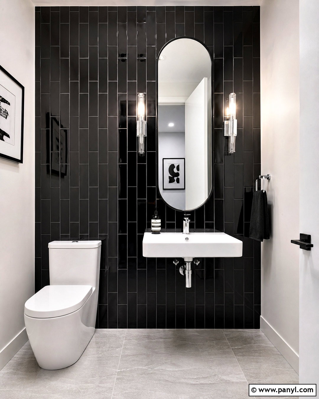 Black Tile Half Bathroom - 20 black half bathroom ideas