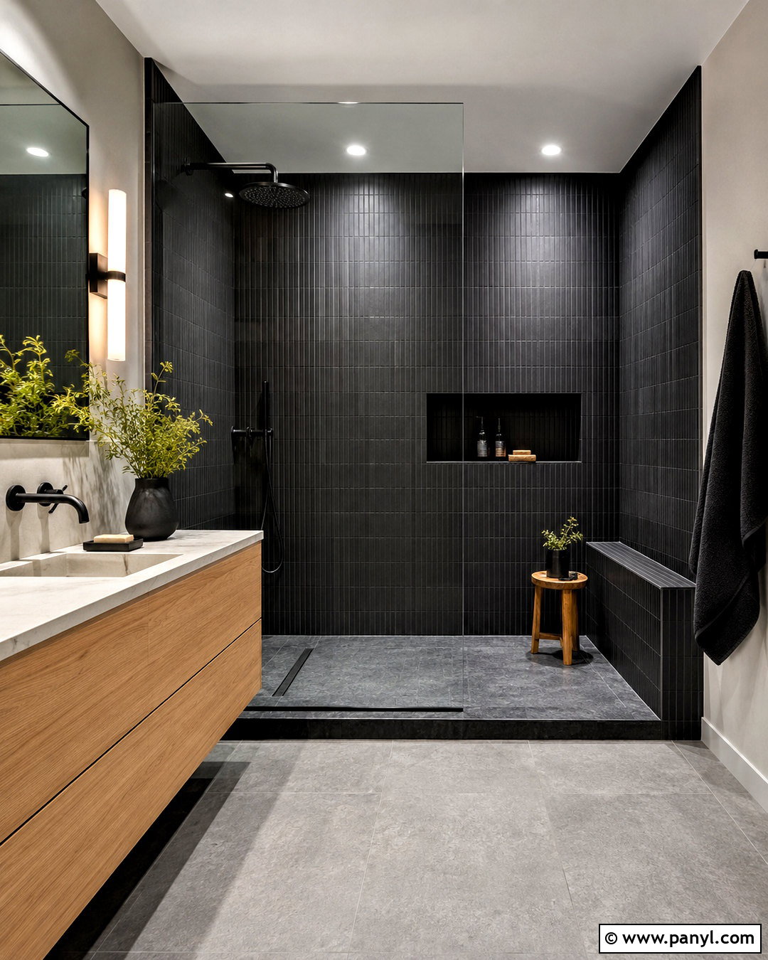 Black Tile Shower Bathroom - 20 modern black bathroom ideas