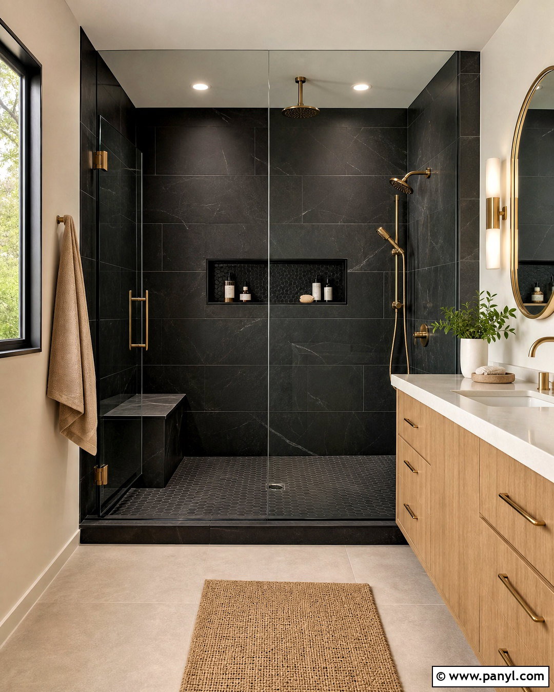 Black Tile Shower Bathroom - 20 black bathroom design ideas