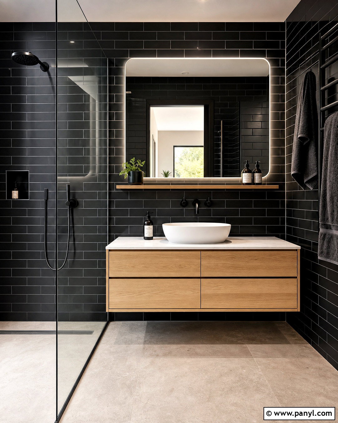 Black Tile Small Bathroom - 20 small moody bathroom ideas