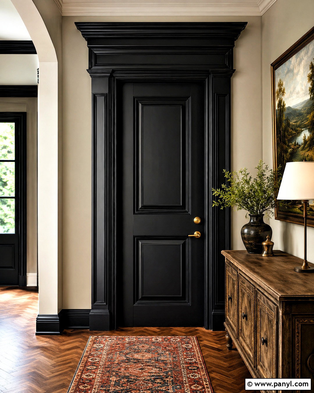 Black Traditional Door Molding - 20 black moldings and trim ideas