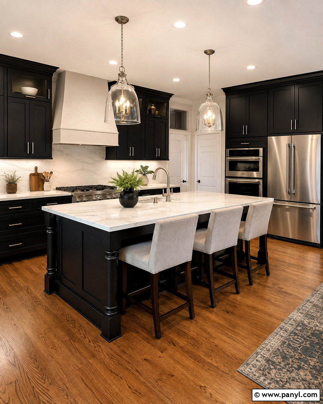 Black Transitional Kitchen - 20 black kitchen inspiration ideas