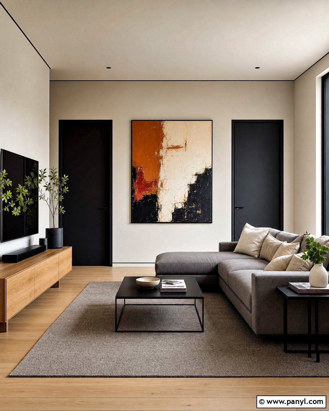 Black Trim And Flush Modern Doors - 20 dark trim and doors interior ideas