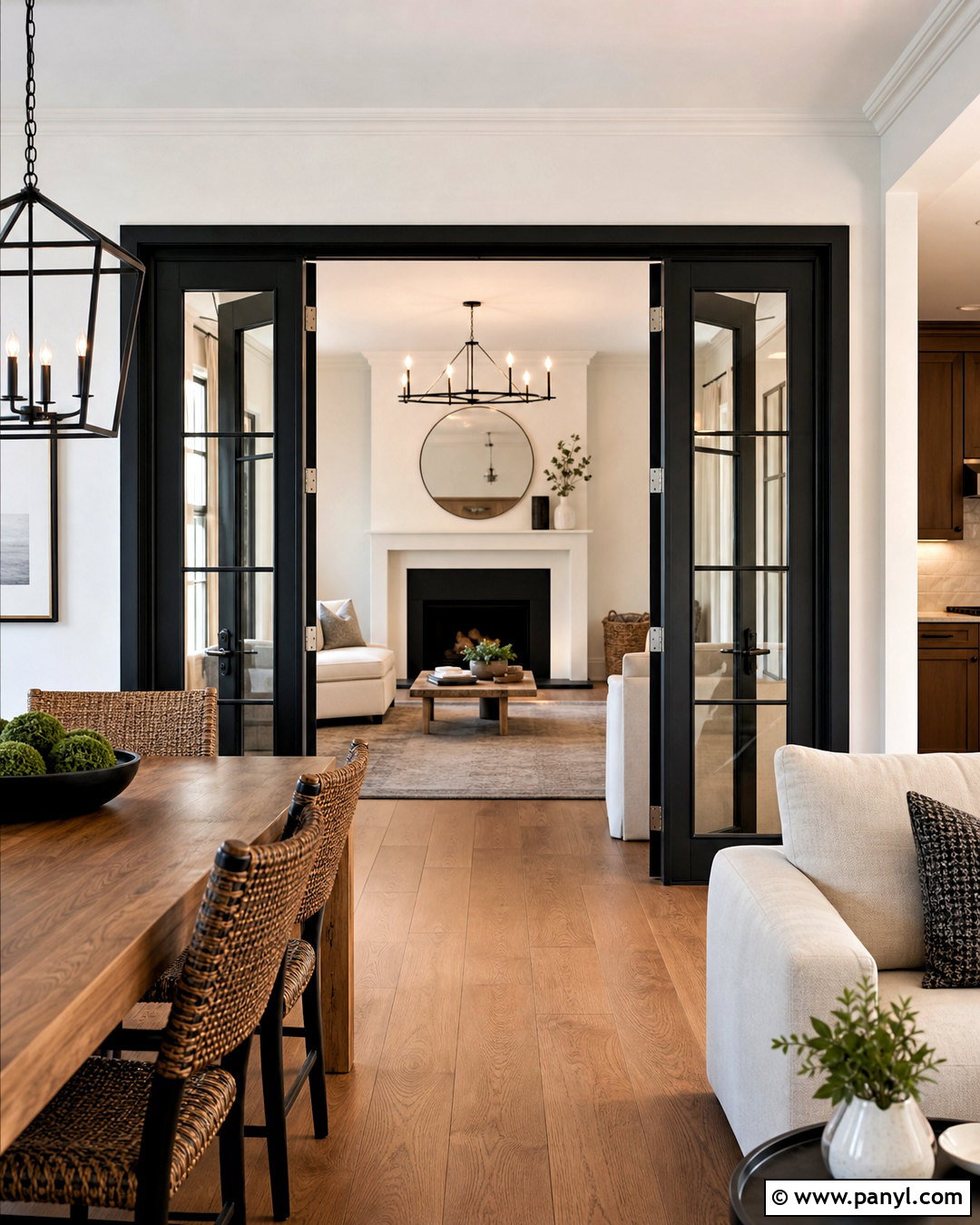 Black Trim And French Doors - 20 dark trim and doors interior ideas