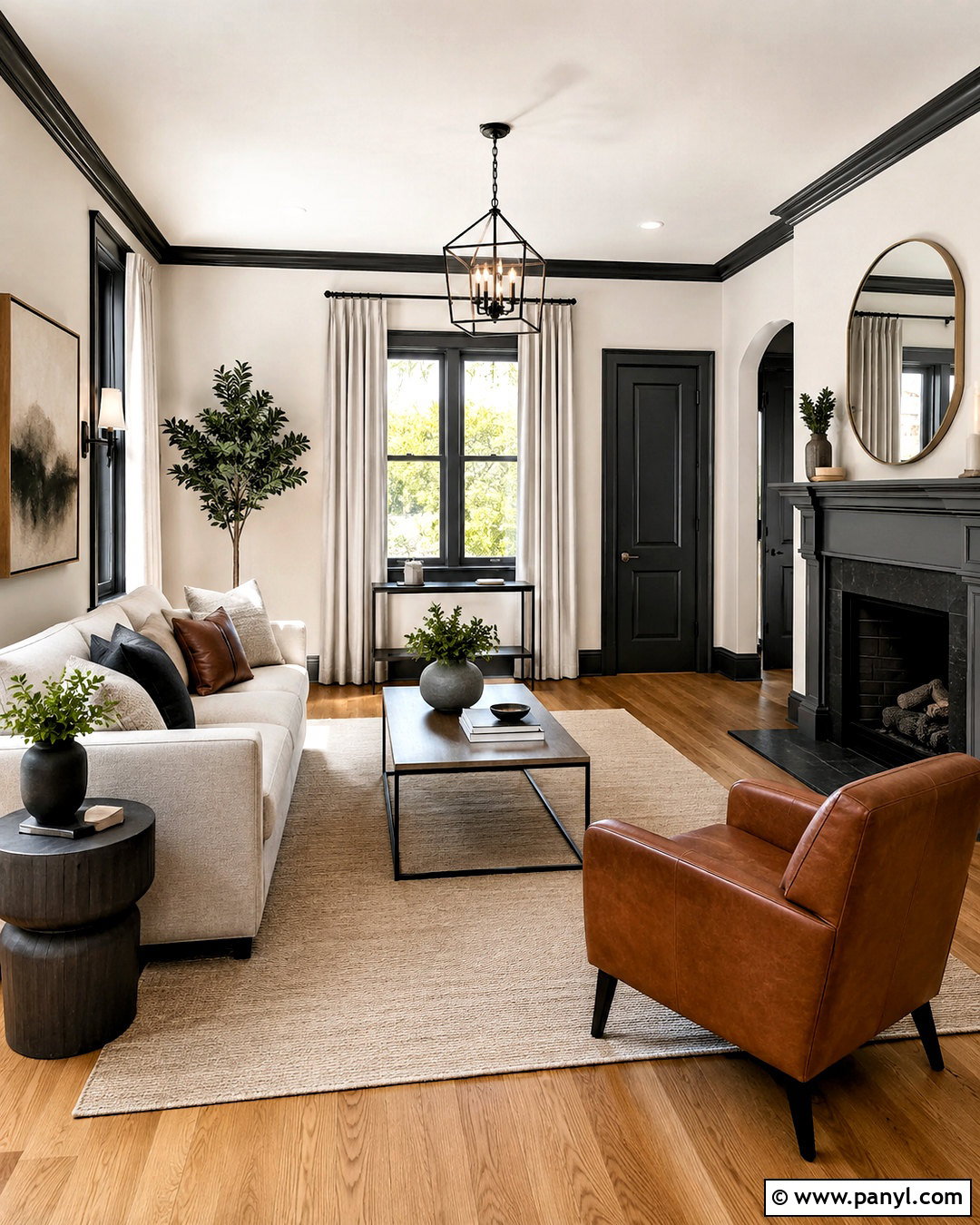 Black Trim Living Room - 20 non white trim interior ideas