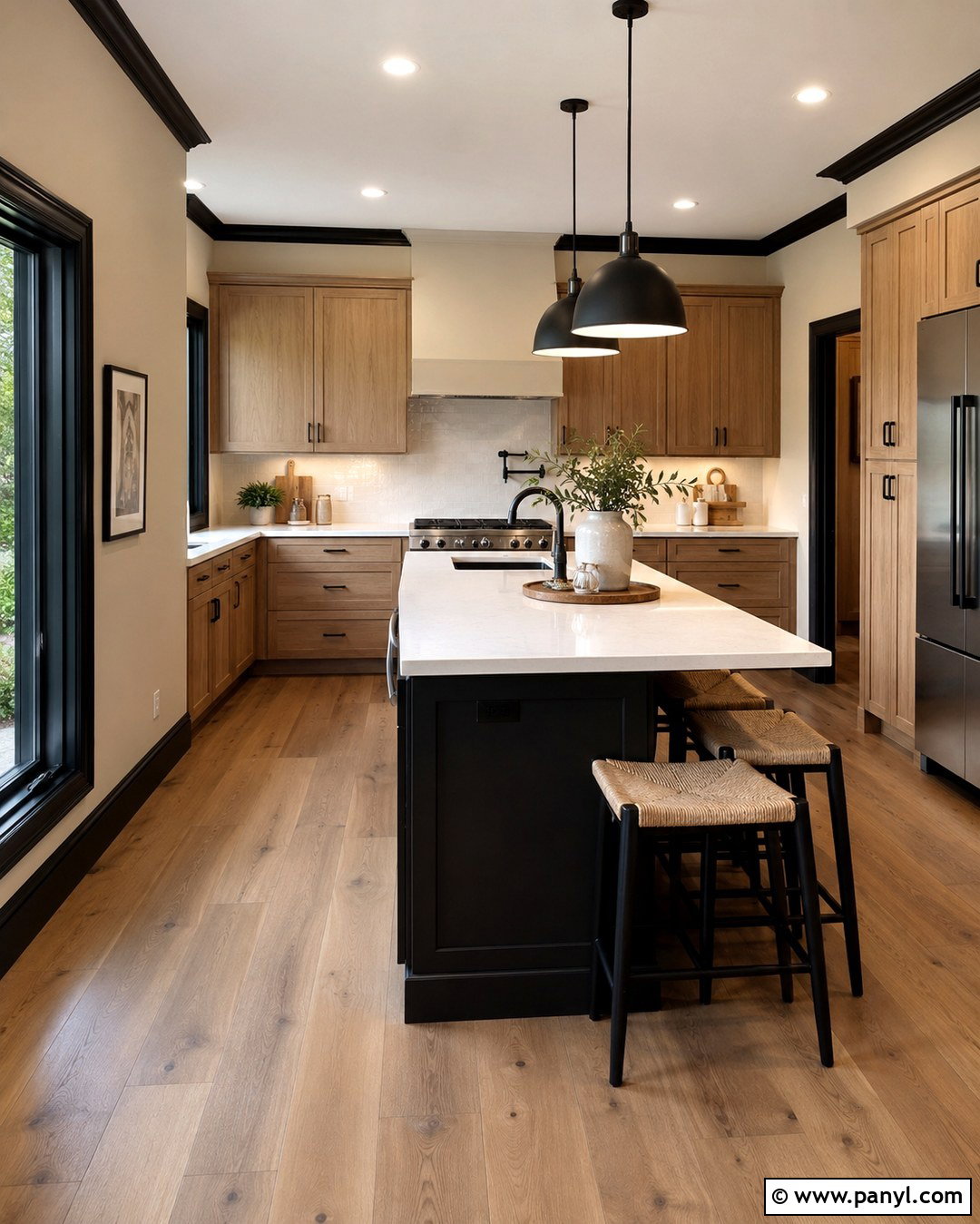 Black Trim Tan Walls Kitchen - 20 Black Trim Tan Walls