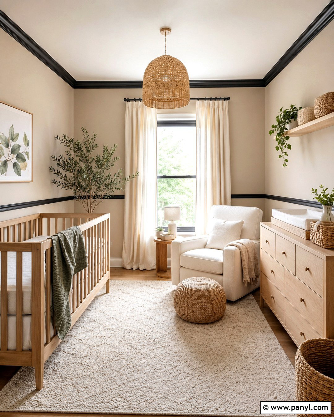 Black Trim Tan Walls Nursery - 20 Black Trim Tan Walls