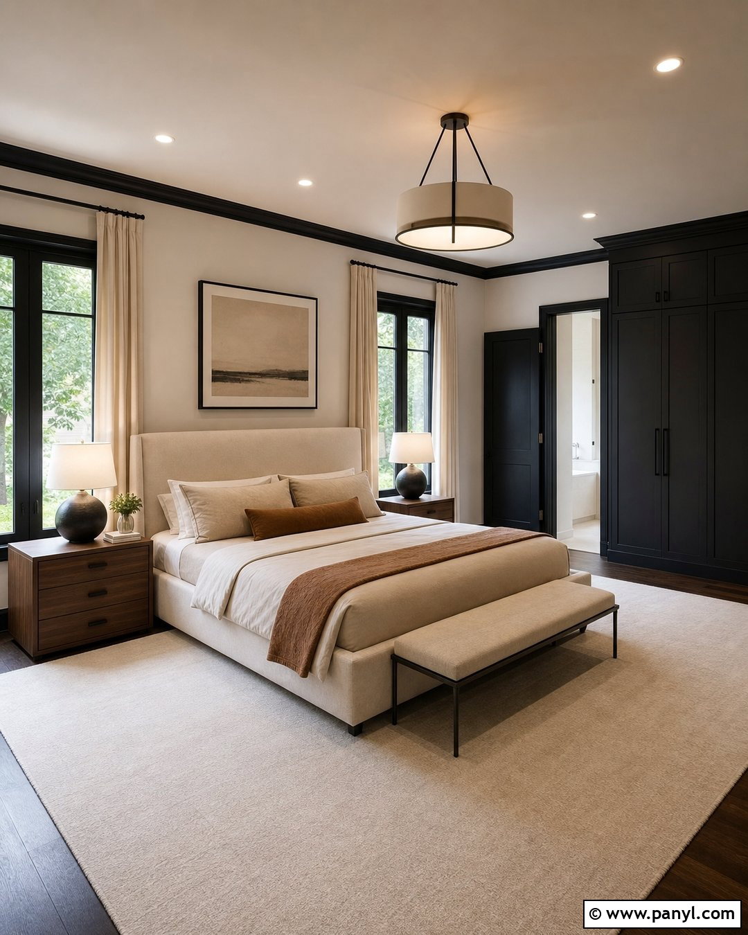 Black Trim With Cream Bedroom Walls - 45 darker trim lighter walls