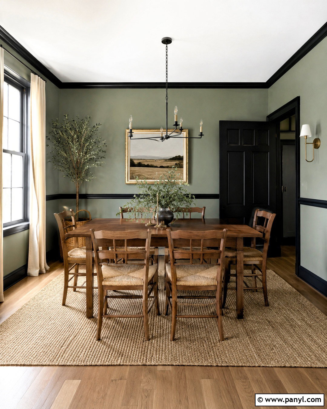 Black Trim With Sage Green Walls - 20 black moldings and trim ideas