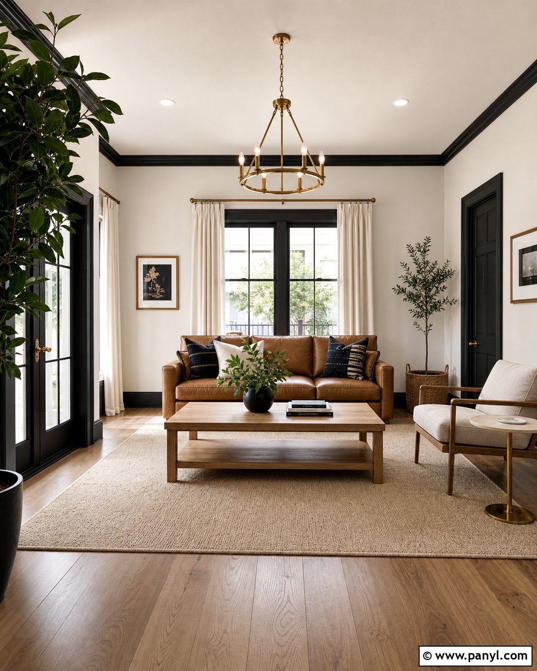Black Trim With Warm White Walls - 45 darker trim lighter walls